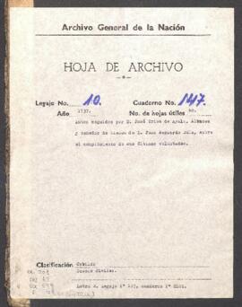 Cumplimiento de testamento