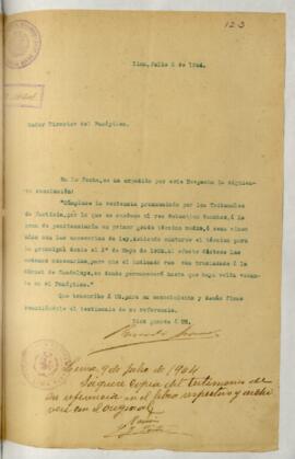 Testimonio de condena