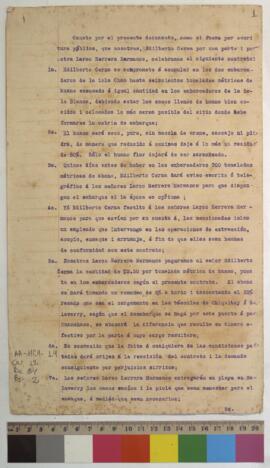 Contrato por preparación de costales de guano.