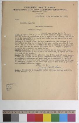 Recepción de carnero y mantequilla, aumento salarial e inspección de fundo