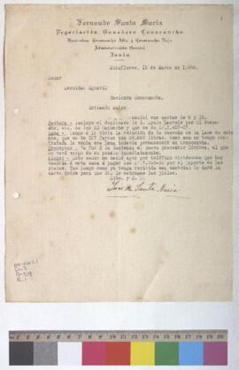 Envío de duplicado de facturas, cosecha de lana y pago por compra de pieles