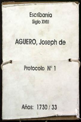 Protocolo notarial de Joseph de Agüero