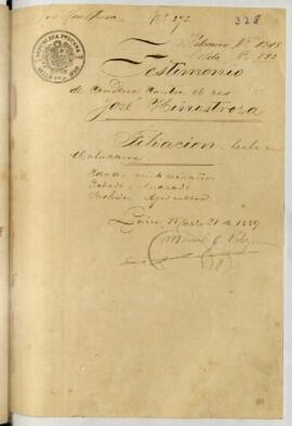 Testimonio de condena