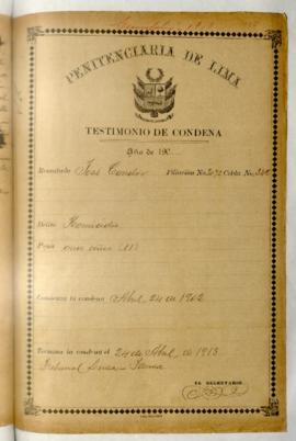 Testimonio de condena