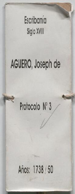 Protocolo notarial de Joseph de Agüero