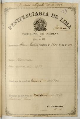 Testimonio de condena