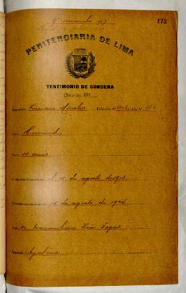 Testimonio de condena
