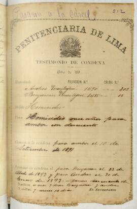 Testimonio de condena