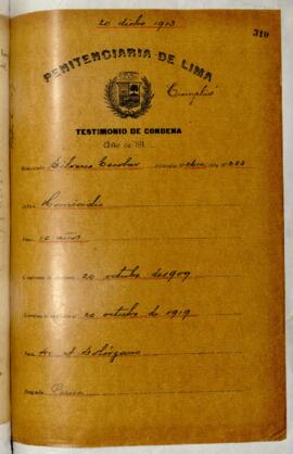 Testimonio de condena