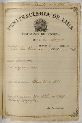 Testimonio de condena