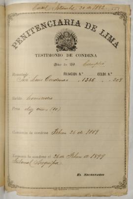 Testimonio de condena