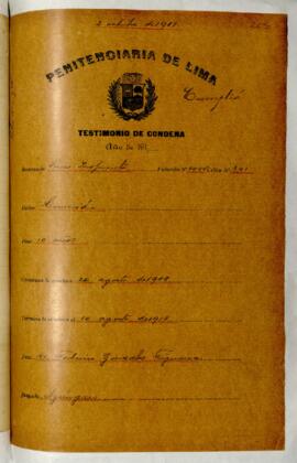 Testimonio de condena