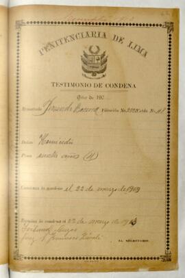 Testimonio de condena