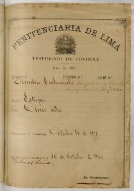 Testimonio de condena