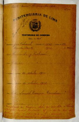 Testimonio de condena