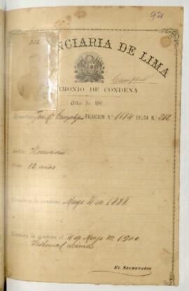 Testimonio de condena