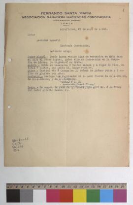 Recojo de madera y vigas, envío de azúcar, alambre y duplicados de facturas