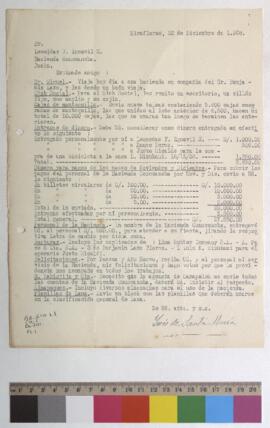 Remisión de escritorio y sillón, pago de personal y por Fiestas Patrias