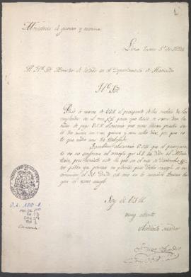 Presupuesto de sueldos de diciembre de 1823