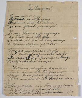 Poema inspirada en el conflicto bélico de Paraguay