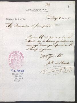 Orden de remisión de balanzas