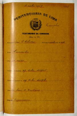 Testimonio de condena