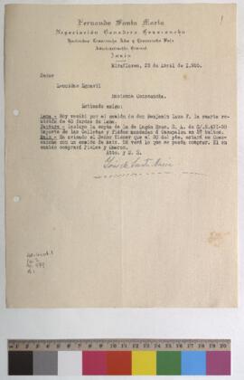 Recepción de fardos de lana, envío de copia de factura y envío de maíz