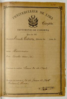 Testimonio de condena