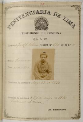 Testimonio de condena