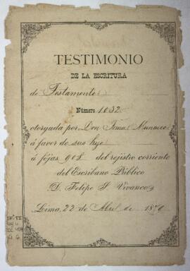 Testimonio de testamento