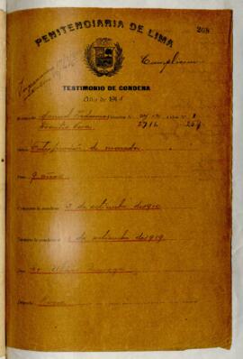 Testimonio de condena