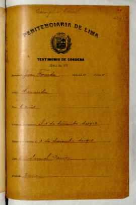 Testimonio de condena