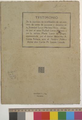 Testimonio de escritura de rectificación de contrato