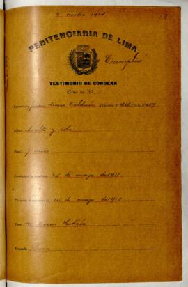 Testimonio de condena