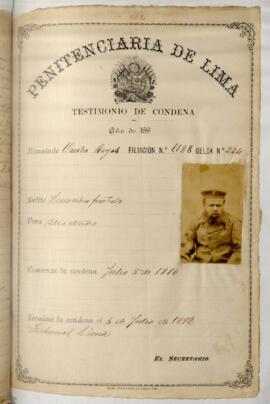 Testimonio de condena