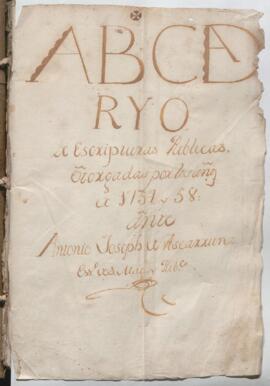 Protocolo notarial de Antonio Joseph de Ascarrunz