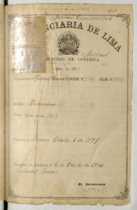 Testimonio de condena