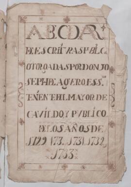 Protocolo notarial de Joseph de Agüero