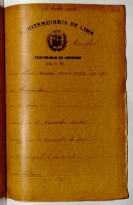 Testimonio de condena