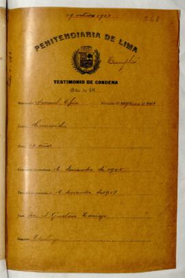 Testimonio de condena