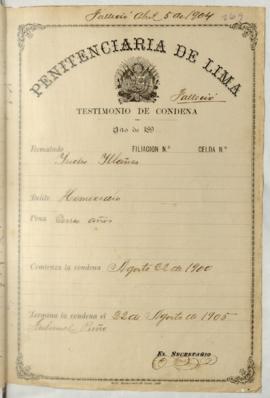 Testimonio de condena