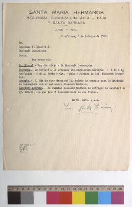 Envío de facturas y cemento