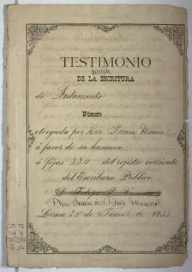 Testimonio de testamento