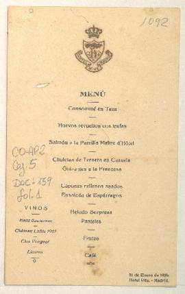 Esquela de menú