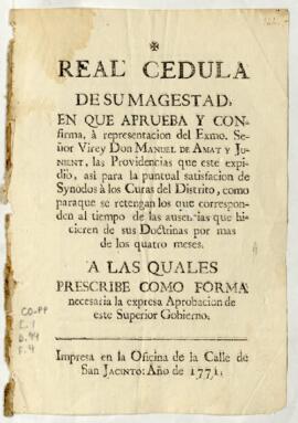 Cédula relativo a sínodos