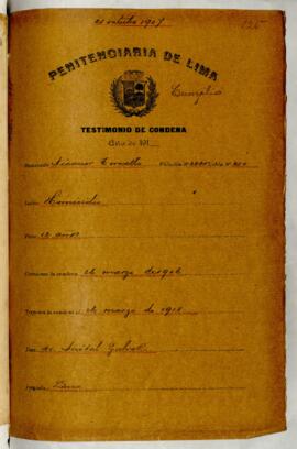 Testimonio de condena