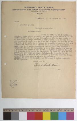 No recepción de cuenta, pesa de fardos de lana y remisión de carpetas y azúcar