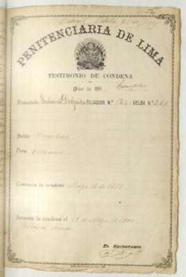 Testimonio de condena