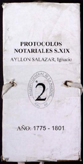 Protocolo notarial de Ignacio Ayllón Salazar