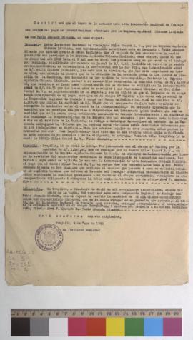 Certificado de indemnización